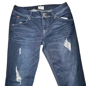 Hudson Jeans Blue Straight Leg Denim with Subtle Fading
